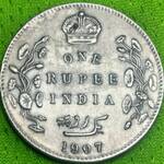 قیمت گذاری سکه یک روپیه نقره 1907 ادوارد هفتم